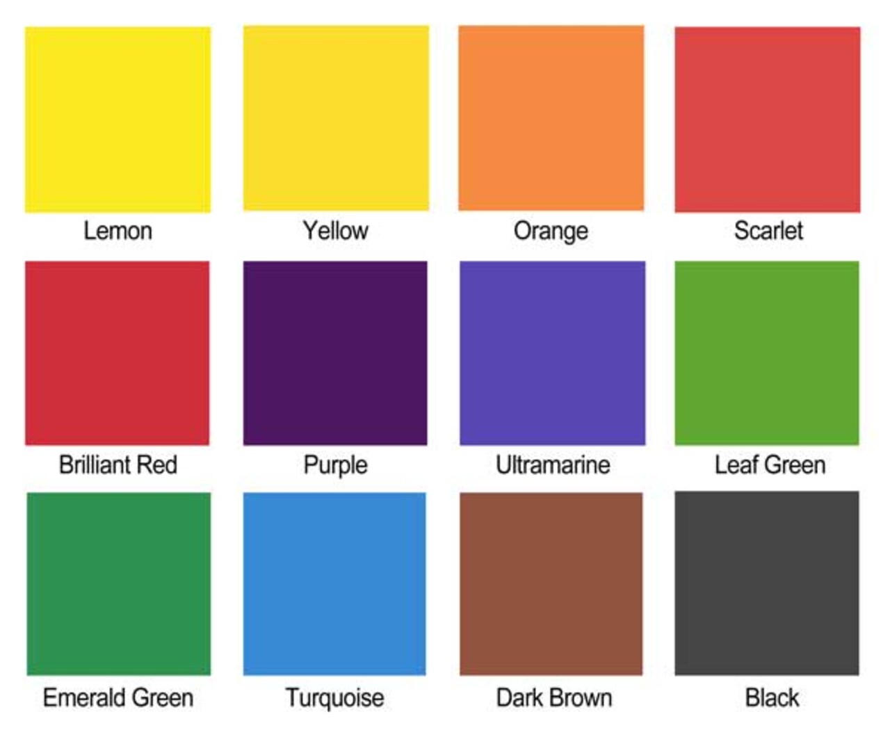 Brusho Crystal Colours - Set of 12, Assorted Colors, 15 g pots